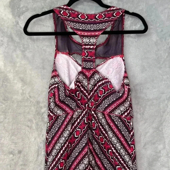 FREE PEOPLE Intimately Womens Chevron Bodycon Mini Dress Keyhole Front Sz L - Picture 5 of 11